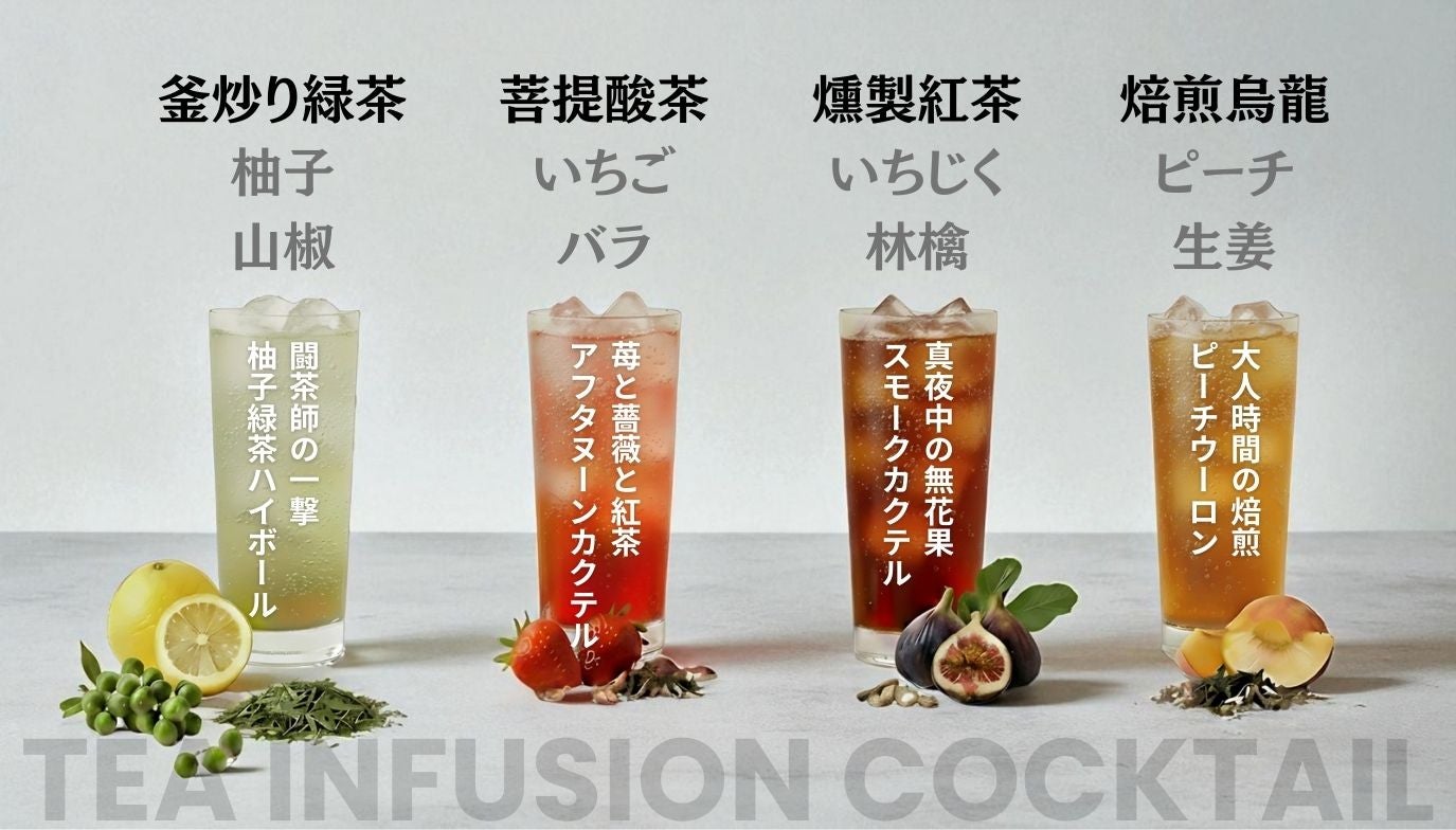 1時間で自宅で簡単、贅沢DIYカクテル。お茶をお酒で抽出する静岡茶
