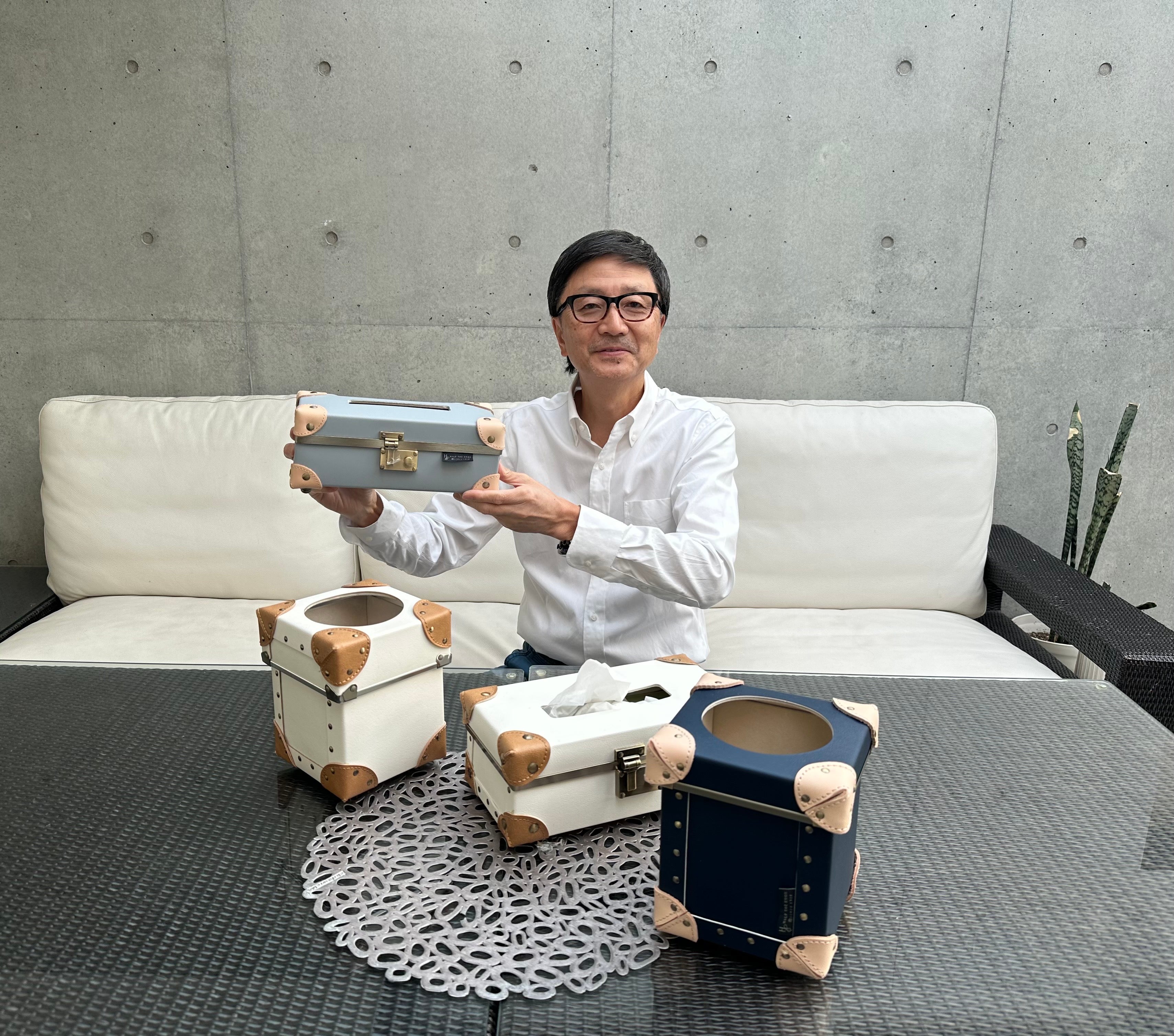 豊かな空間の演出に！本牛革パーツを使用したティッシュケース＆MINI