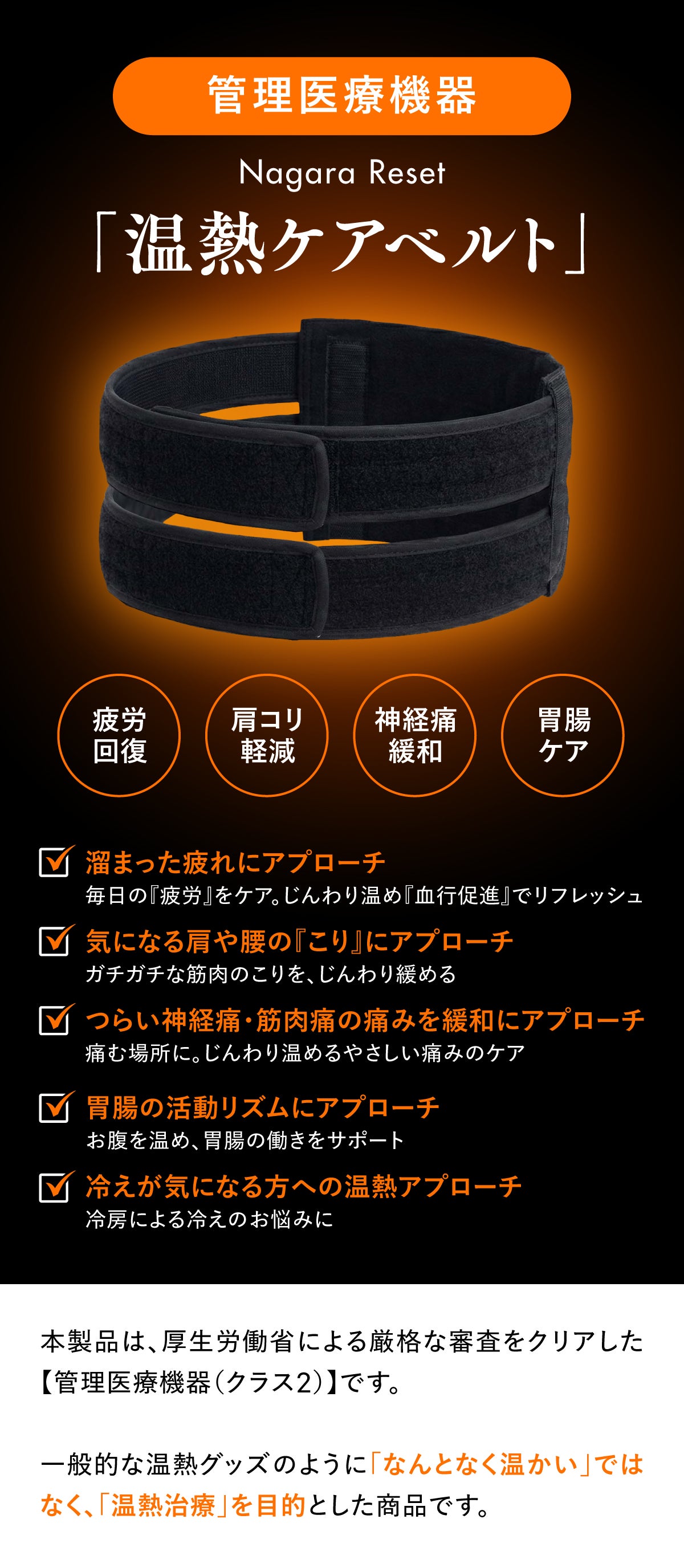 日本製・医療機器】服の上から巻くだけ。仕事時間を「治療時間」に