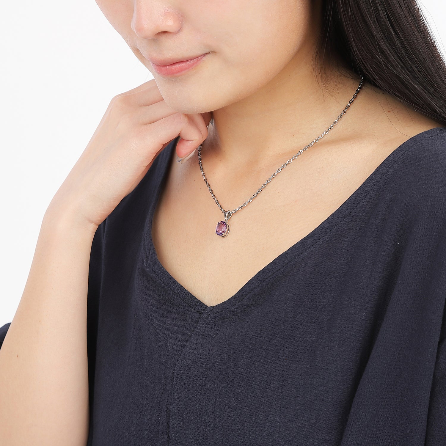 ユニセックス】希少な宝石質！大粒ウルグアイ産バイオレットカラー