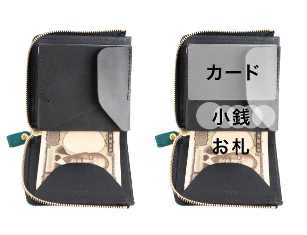 すばやくカードをめくり、サッと小銭を見渡す。見やすく取り出しやすい