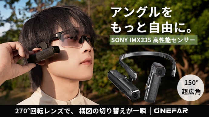 構図を自由自在に！4K画質、手ぶれ補正機能&270度回転レンズ搭載のヘッドカメラ