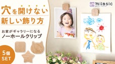 穴あけ不要で賃貸もOK！画鋲いらずで壁がギャラリーに【ノーホールクリップ】