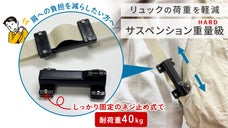 リュックの荷重を軽減するリュックのサスペンション重量級用HARD