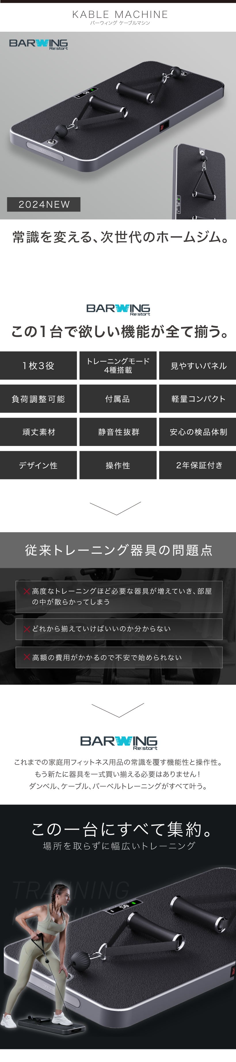 次世代ホームジム一台に集約100種類以上のトレーニング機能付き