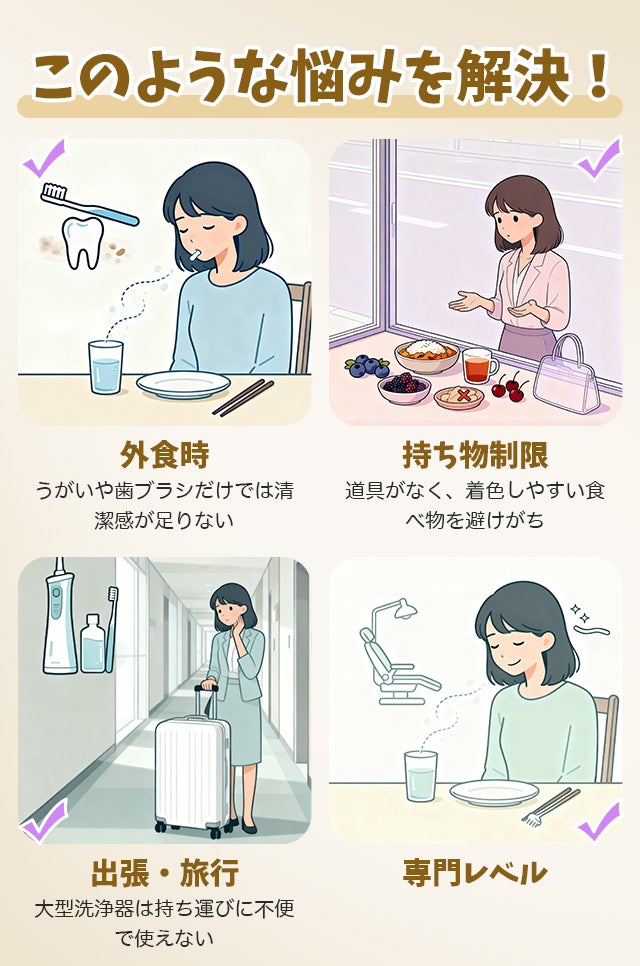 コードレス×手のひらサイズ！歯ブラシ・マウスピースを“見えない汚れ