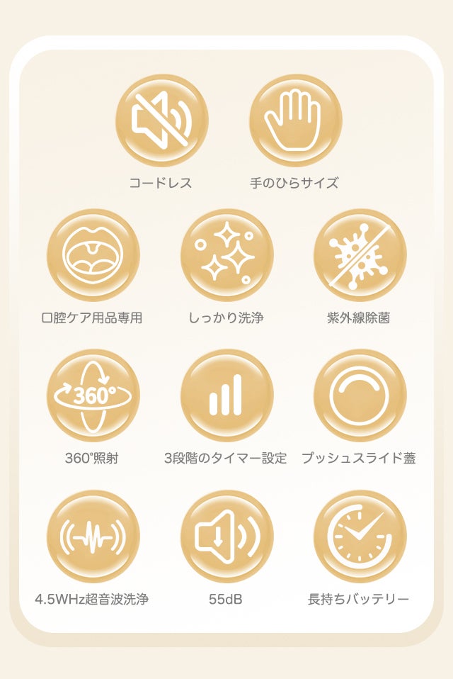 コードレス×手のひらサイズ！歯ブラシ・マウスピースを“見えない汚れ