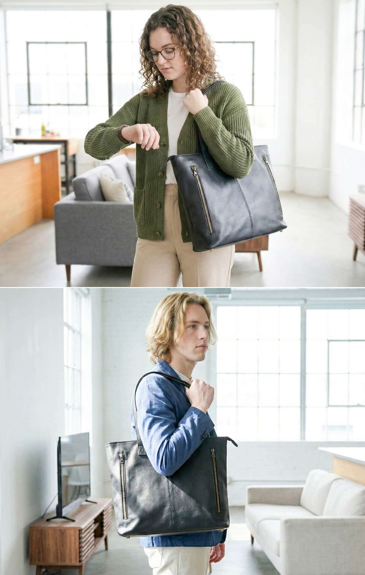 3秒時短×9ポケット】探さない通勤へ。580gゴートレザー品格