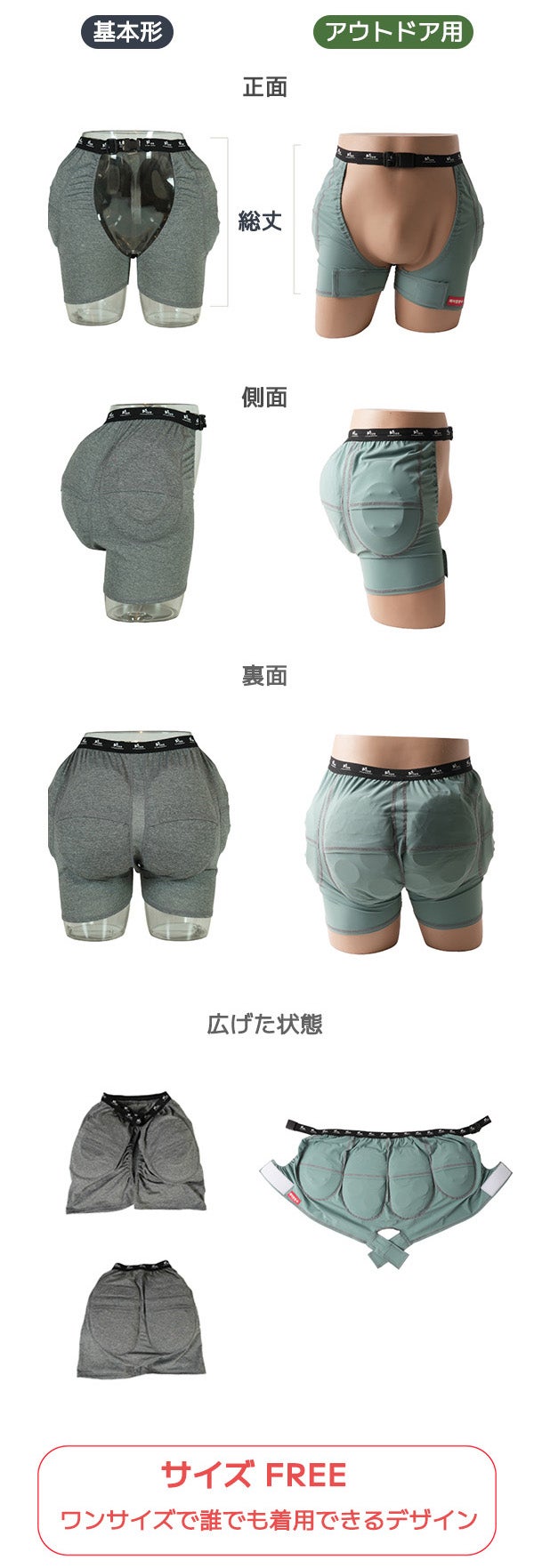 転倒による衝撃を緩和し、大切なお尻をしっかり守る！エアヒップ