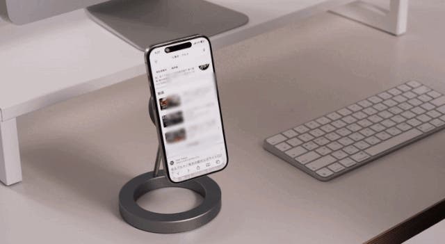 グリップを外さない!車でもオフィスでも1秒でつながる！スマホグリップ