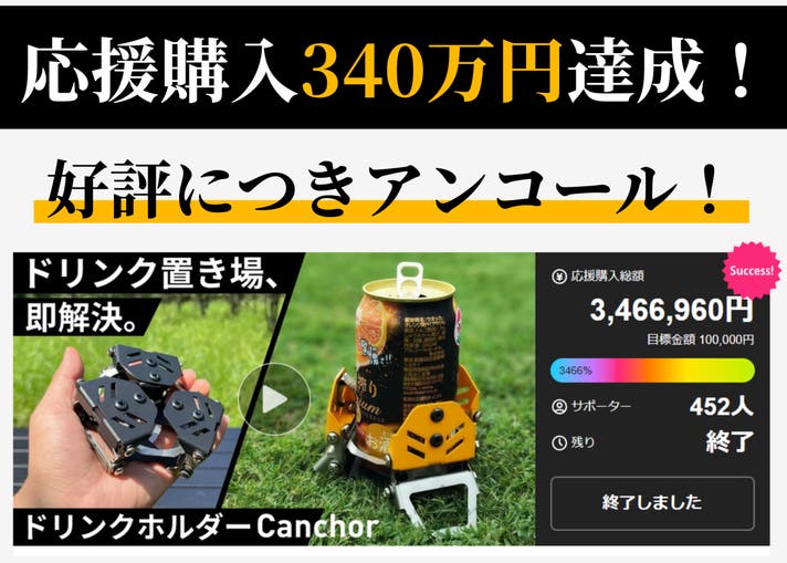 アンコール】テーブルがなくても飲み物を安定して地面に置けるドリンク