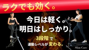 負荷が選べる3段階昇降で下半身と有酸素を同時に。ホームジム【スリムコア】