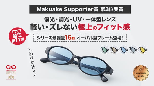 シリーズ最軽量15g！メガネの鯖江発【UV・偏光・調光】軽い・ズレないサングラス