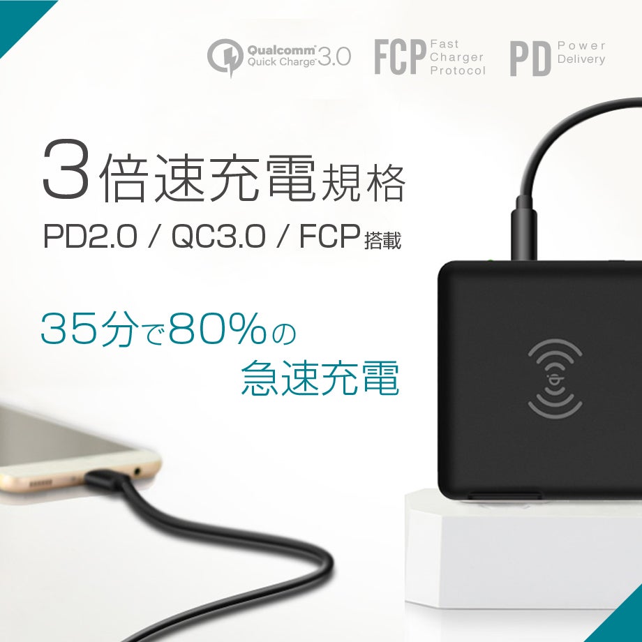 急速充電を叶える！コンパクトで優秀な次世代モバイルバッテリー登場