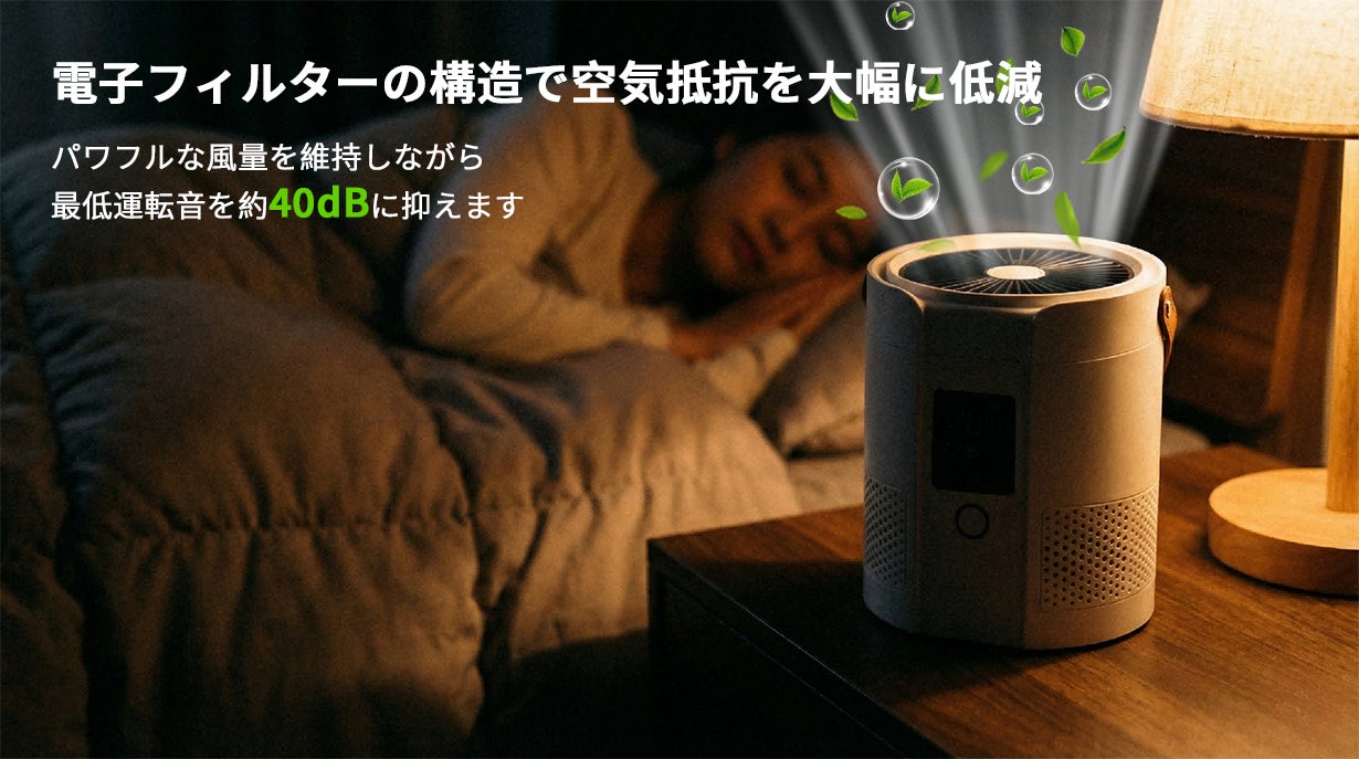 空気清浄機の新体験！電子フィルター搭載、静電気の力で花粉やPM2.5を