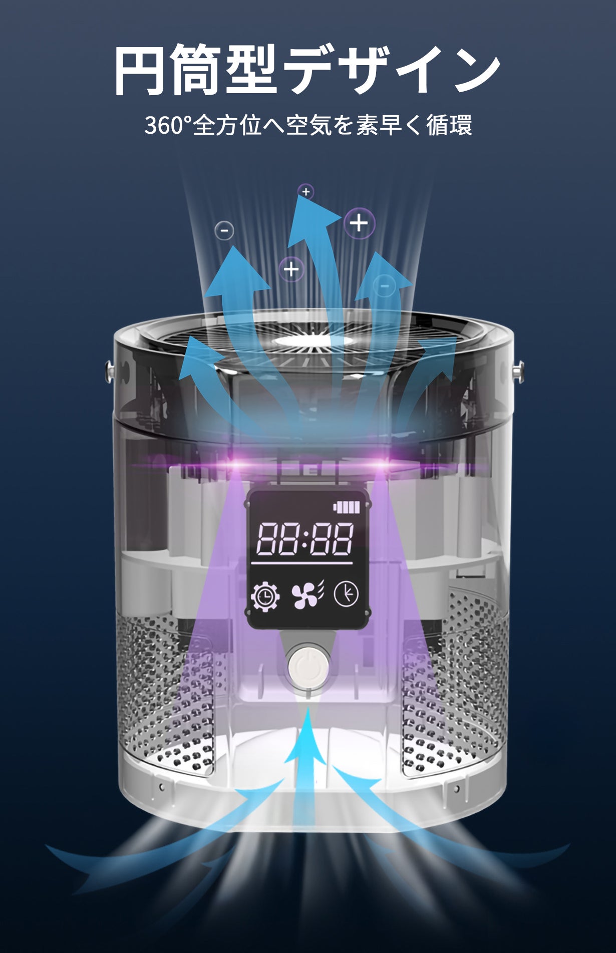 空気清浄機の新体験！電子フィルター搭載、静電気の力で花粉やPM2.5を