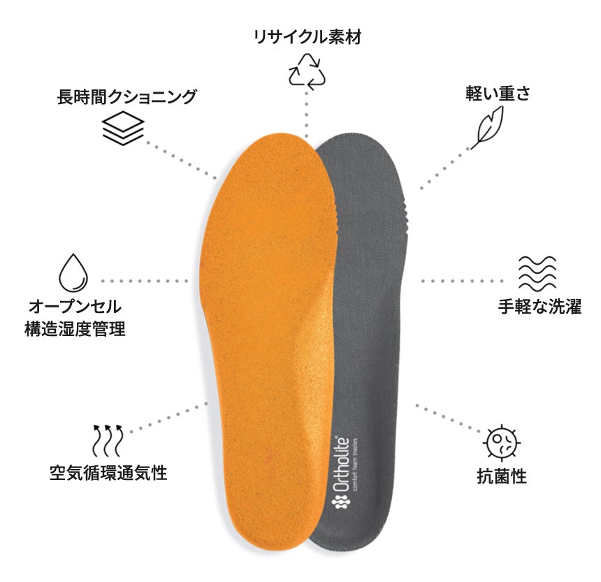 アーチの高さ、かかと、クッション、激しい動きでも正しい姿勢と足元の