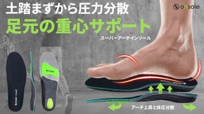 アーチの高さ、かかと、クッション、激しい動きでも正しい姿勢と足元の重心サポーター