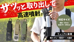 自然を楽しむための備え。 サッと取り出して高速噴射！！熊スプレーホルダー