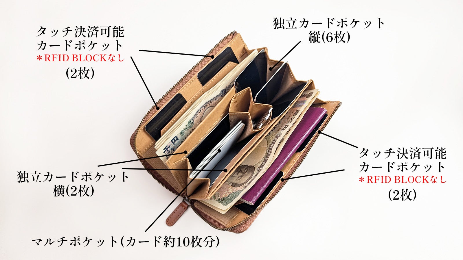 大容量もコンパクトも諦めない！【美しい艶革で作る】視認性を極めた