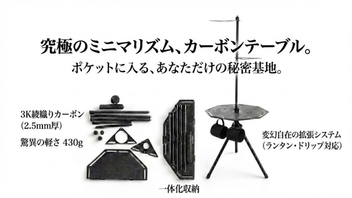 TENt o TEN　PICharPak WorkSHop　カーボン　テーブル TENt o TEN PICharPak WorkSHop カーボン テーブル TENt o TEN】Carbon