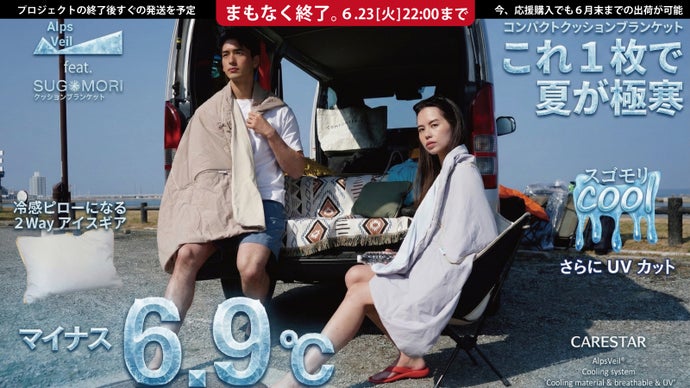 エアコンいらずでマイナス6.9℃。2Way極寒UVブランケットが冷感ピローに変化