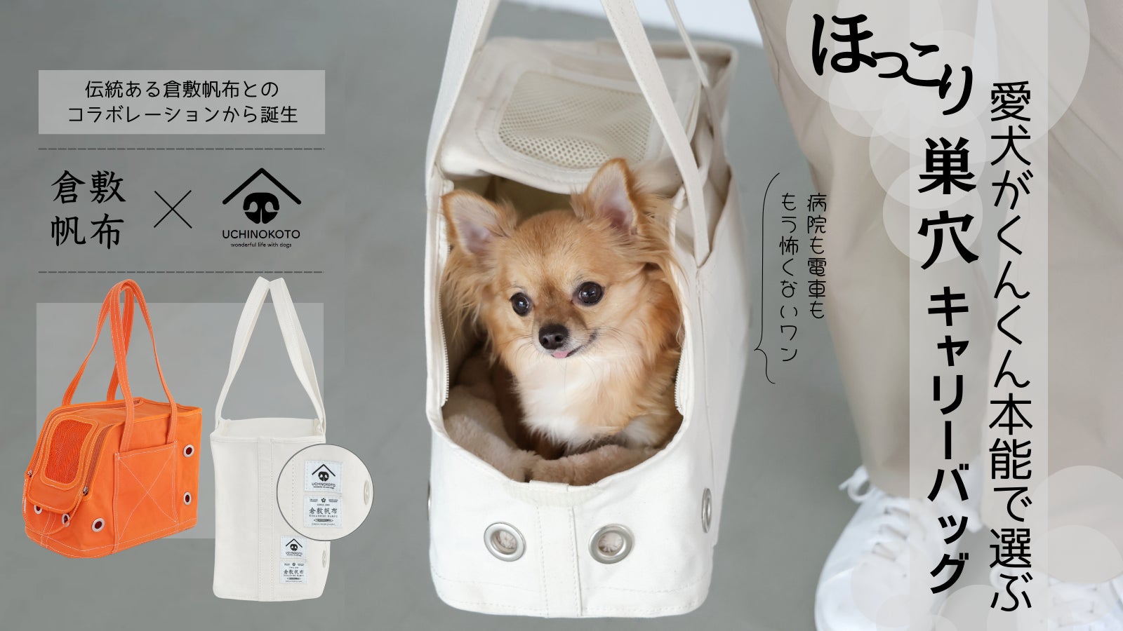 愛犬がくんくん本能で選ぶ ほっこり巣穴キャリーバッグ｜マクアケ