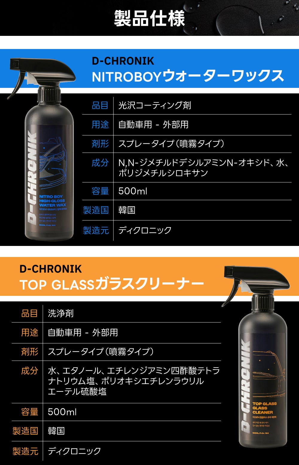 洗車革命】カーコーティング×ガラスクリーナー油膜除去で撥水！時短
