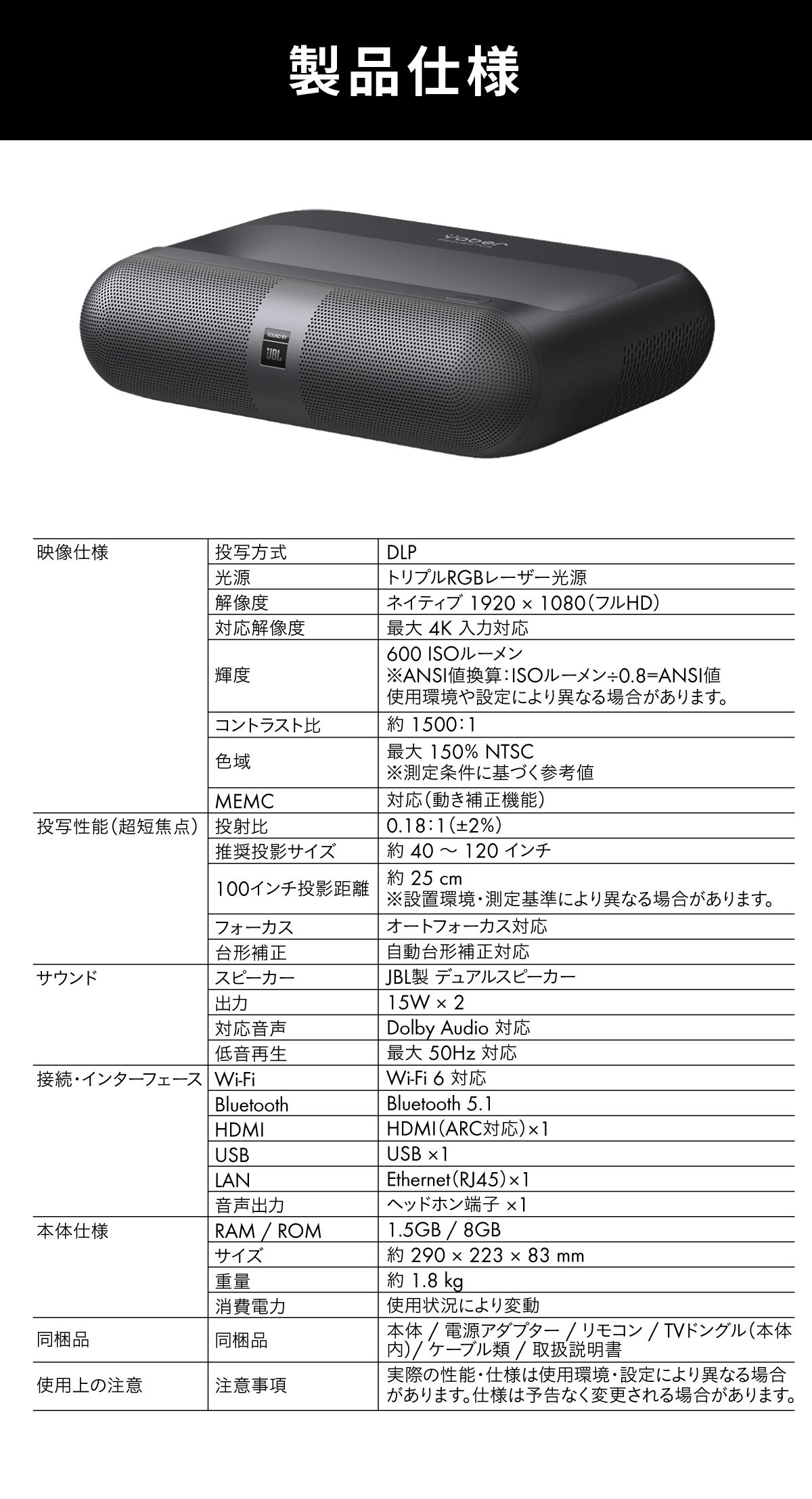 圧倒的な迫力映像】極上の時間を支配するレーザープロジェクター