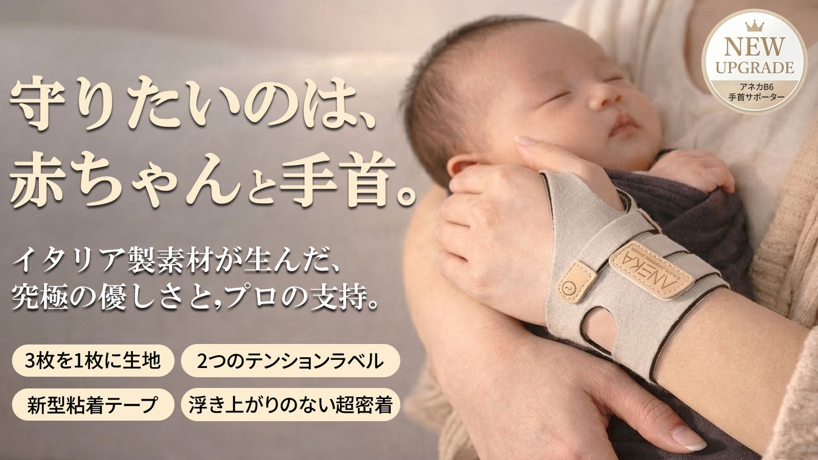 新発想】イタリア製素材×独自設計。酷使する手首に、吸い付くような一