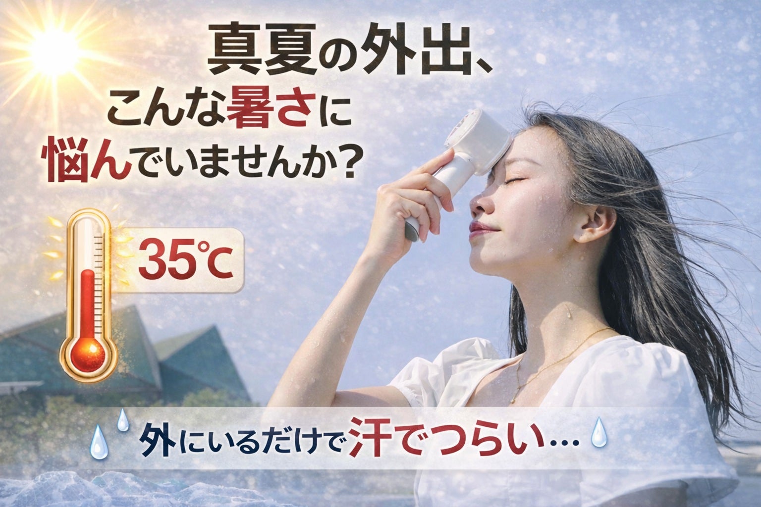風＋冷却】触れる冷たさを持ち運ぶ。冷却プレート搭載 90°可動ハンディ
