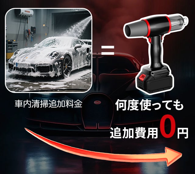 【掃除好き必見】Makuake大ヒット　車も家もこれ１本、強力モーター簡単清掃！ 掃除の常識が変わる！超軽量380gで強力吸引＆爆風送風を実現した2in1