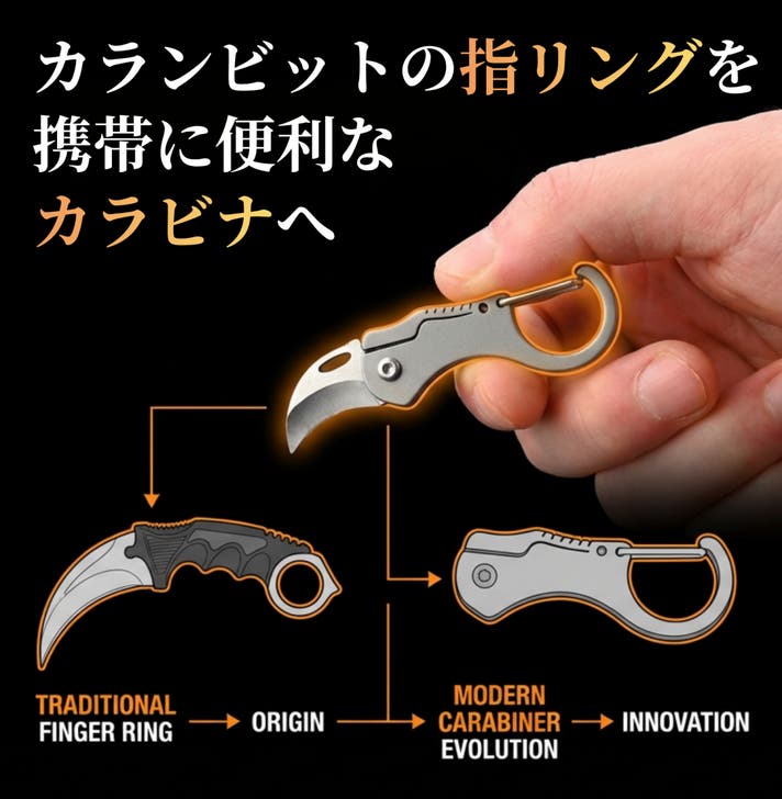 わずか7g！独特のカーブが驚異の切断力を生む、超小型チタン製カラン
