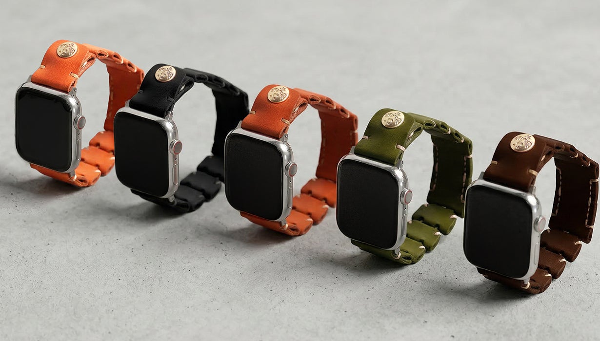 本革 Apple Watch バンド。着け外しの手間をなくし、手軽さと品格を