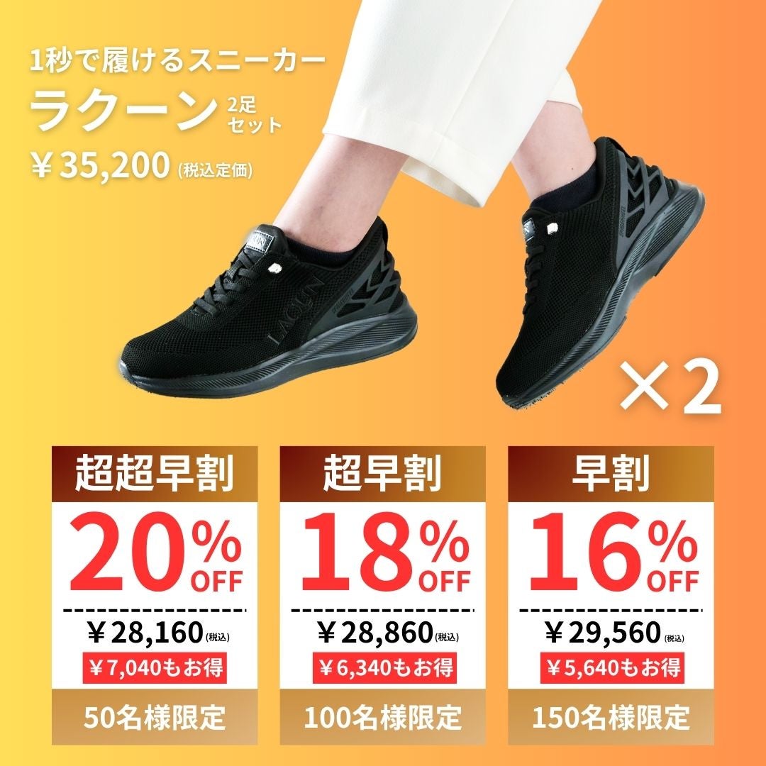 第6弾】1秒で履けるスニーカーLAQUN、春の新色！毎日が劇的にラクに