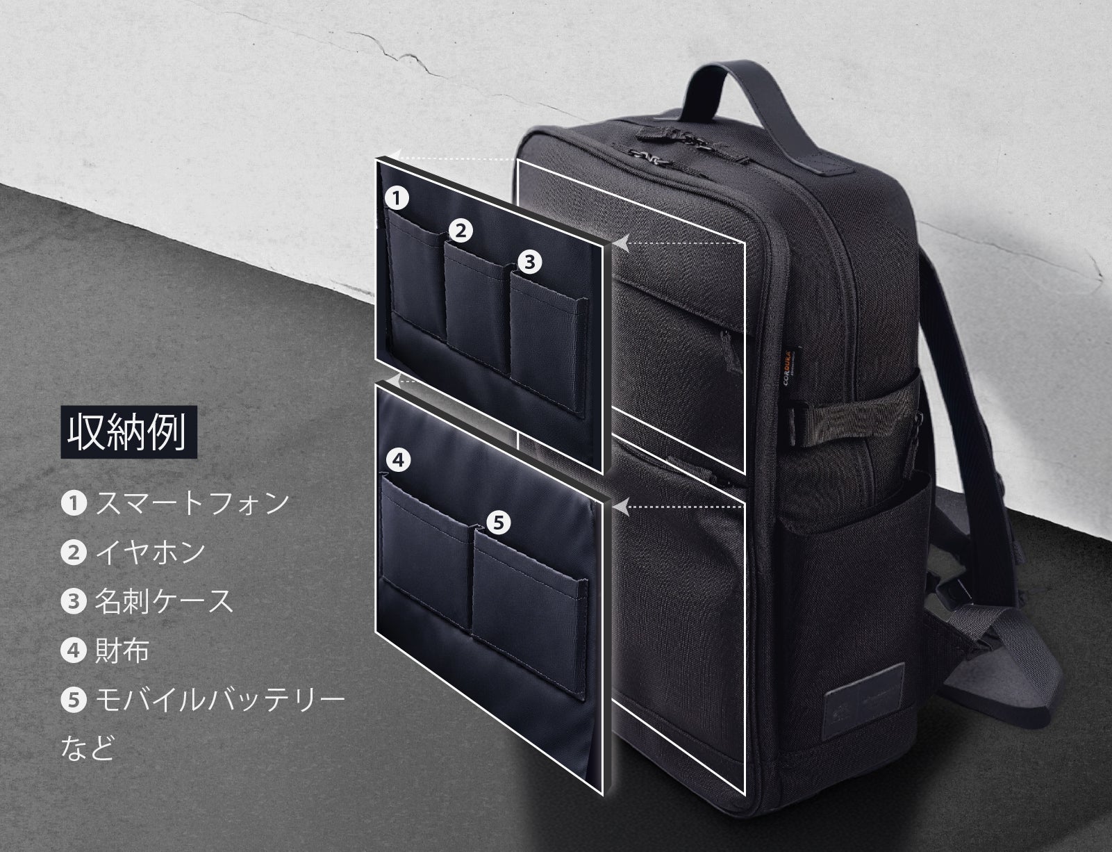 内定／3バッグ／リュック。購入後使わずタグそのままのものもあります。クセがついたものは治ると思います。 2階建て×多段構造の『探さないリュック』。荷物を探す時間は、もう人生