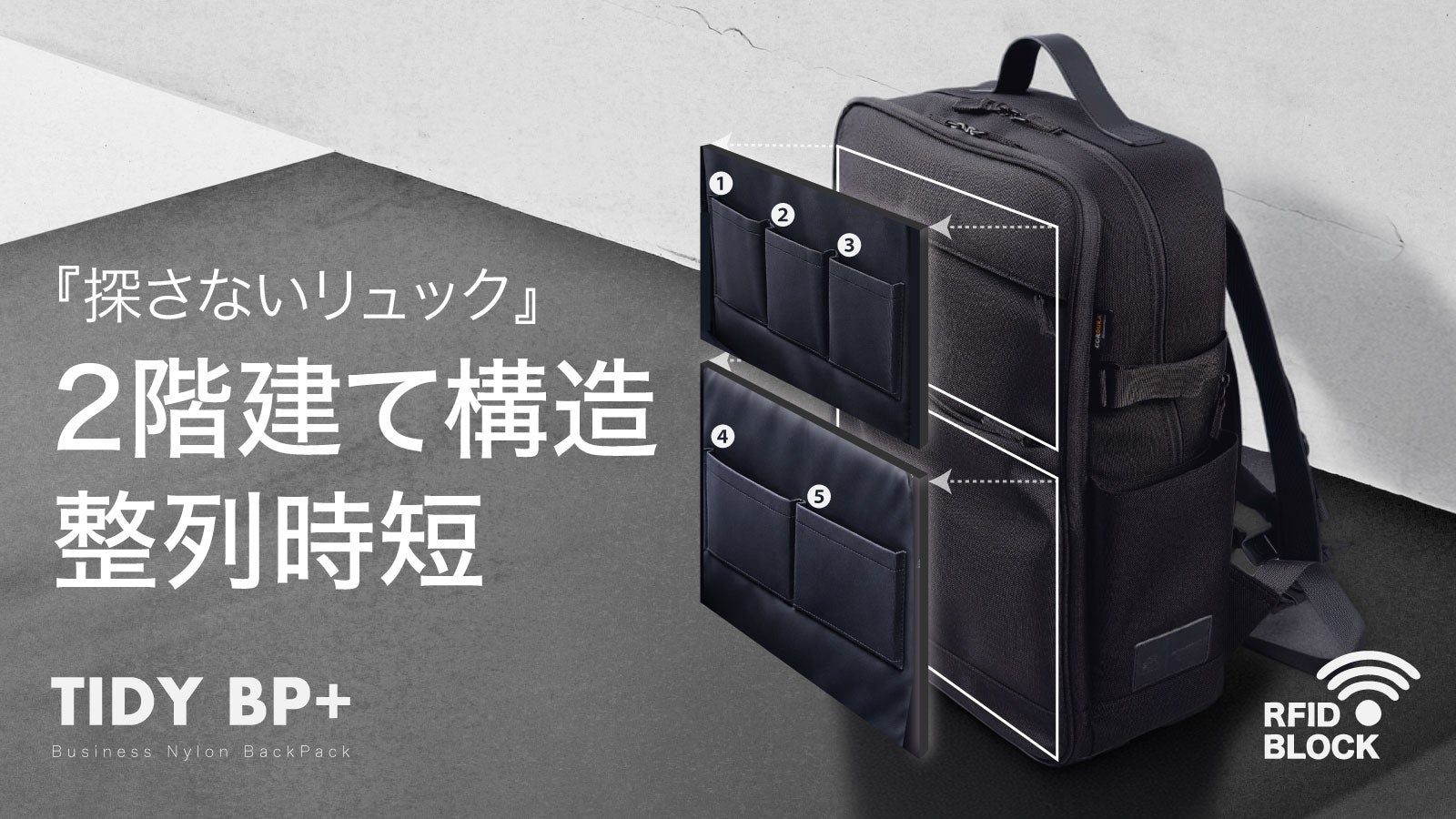 2階建て×多段構造の『探さないリュック』。荷物を探す時間は、もう人生