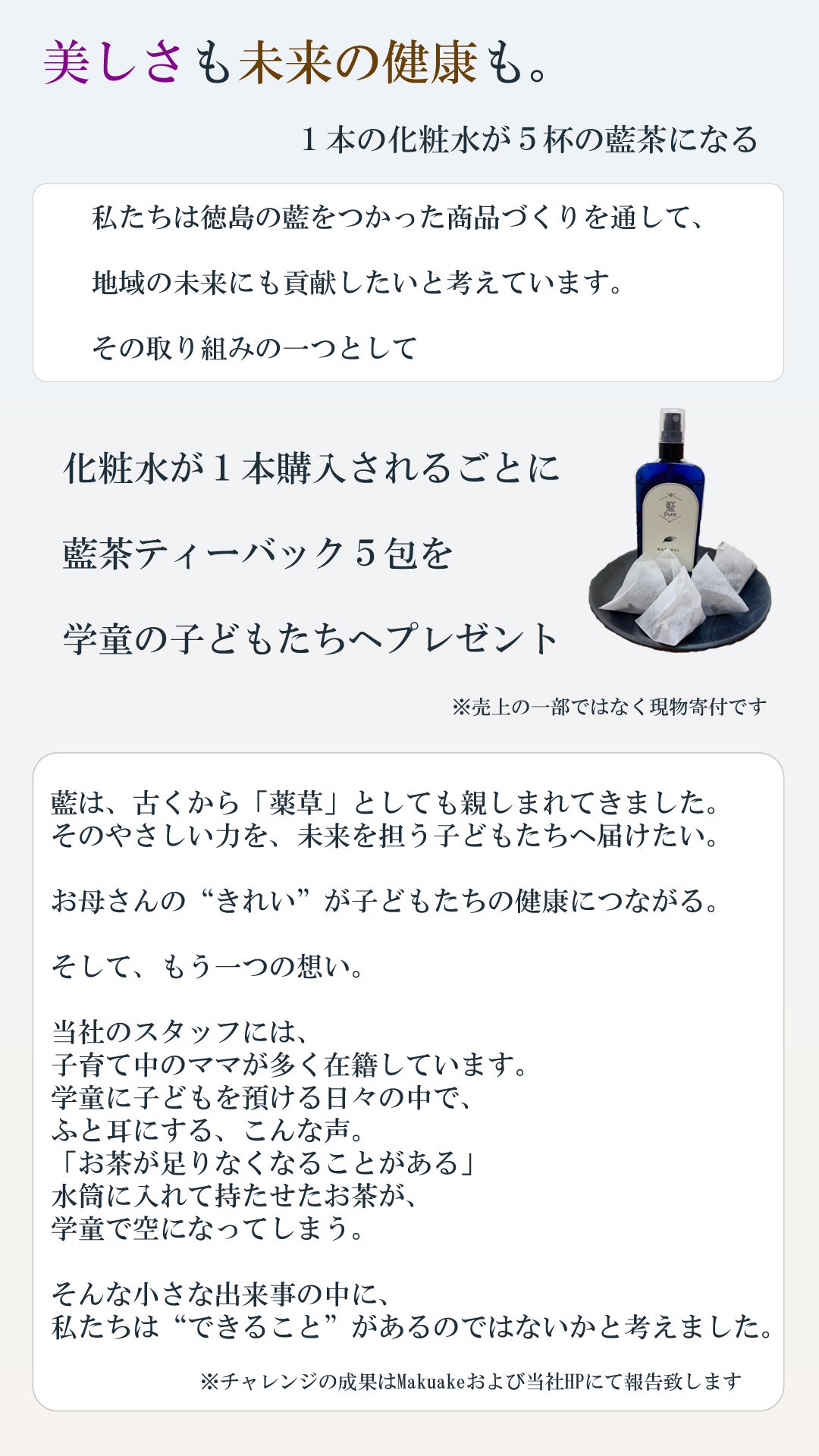 徳島の藍から生まれた、何も足さない化粧水。藍ピュアローション誕生