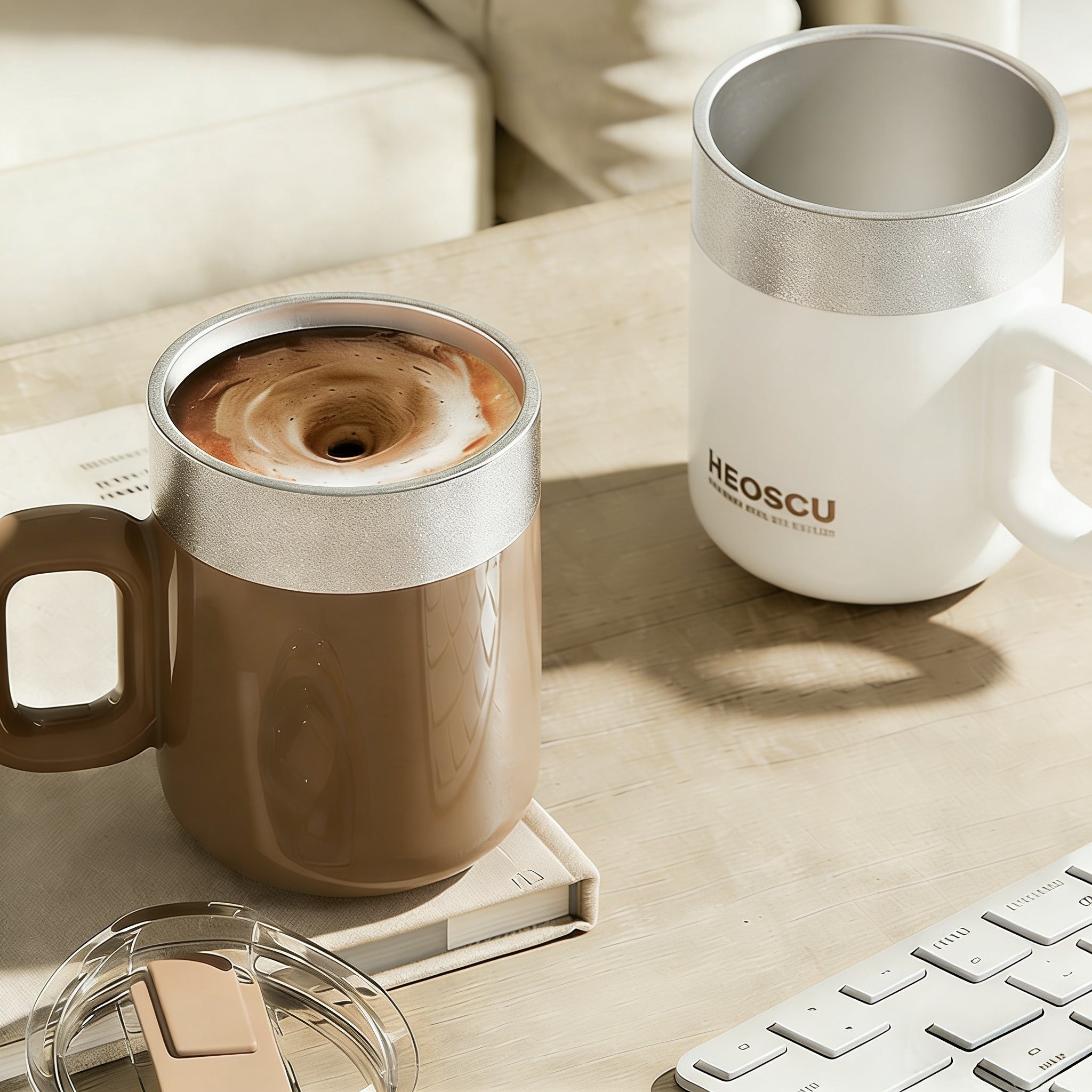 ワンボタンで自動混ぜ】お手入れ簡単 「HEOSCU」純チタン製の電動