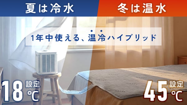 設定温度は18℃！熱帯夜も朝まで快眠、オールシーズン対応の温冷水循環式マット