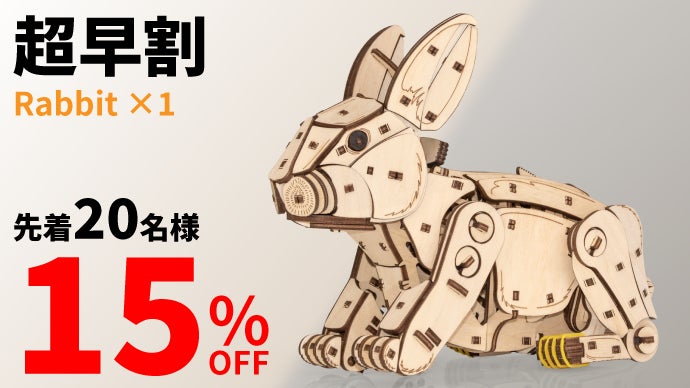 超お買い得！　動く木製組み立てキット　23種セット 作る楽しさ止まらない！ぴょんぴょん跳ねる、ウサギの木製組み立て