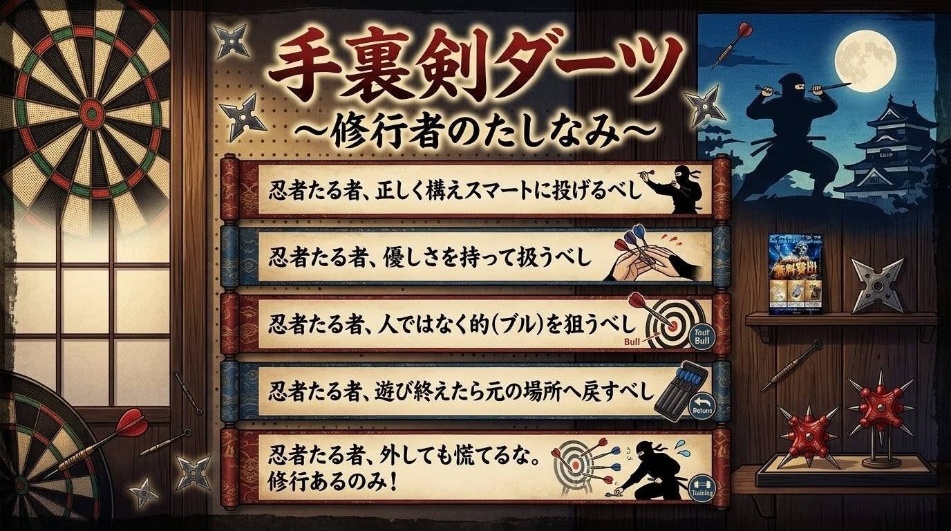 手裏剣ダーツ」誕生10周年！刺さりやすさを極めた新型「六方手裏剣