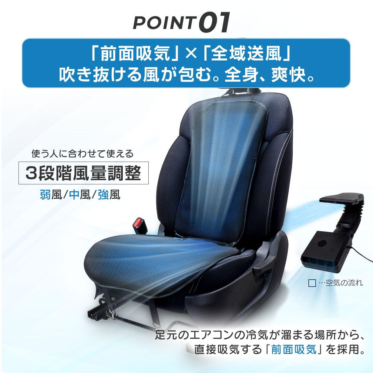全方位冷感】全身を駆け巡る風！ファンシート×ネックファンで夏の車内