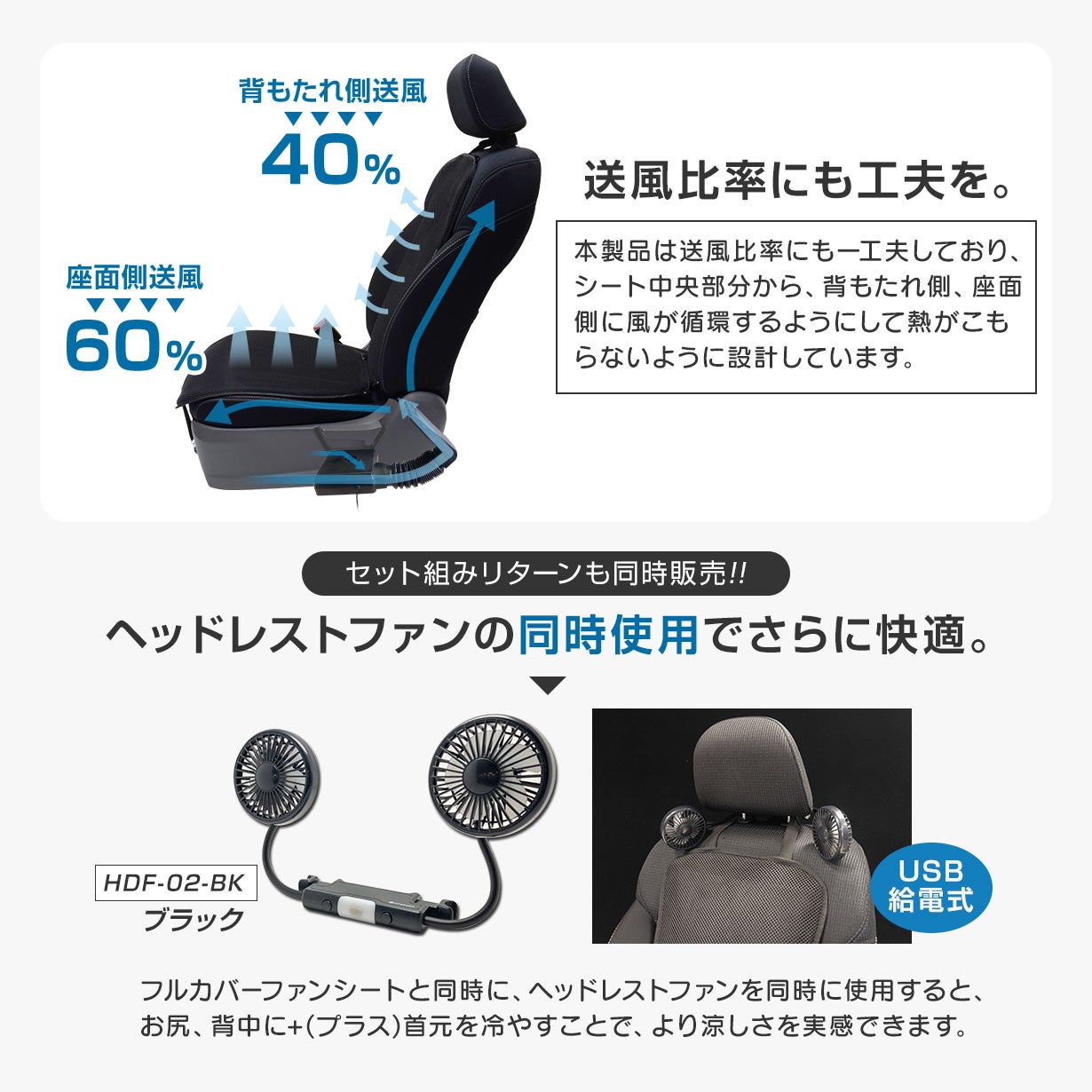 全方位冷感】全身を駆け巡る風！ファンシート×ネックファンで夏の車内