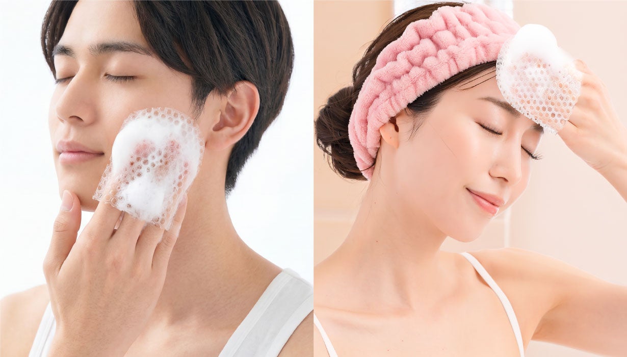 濃密な泡立ちと上質な洗顔を求めた「キメ肌職人」と呼ばれるミトンが