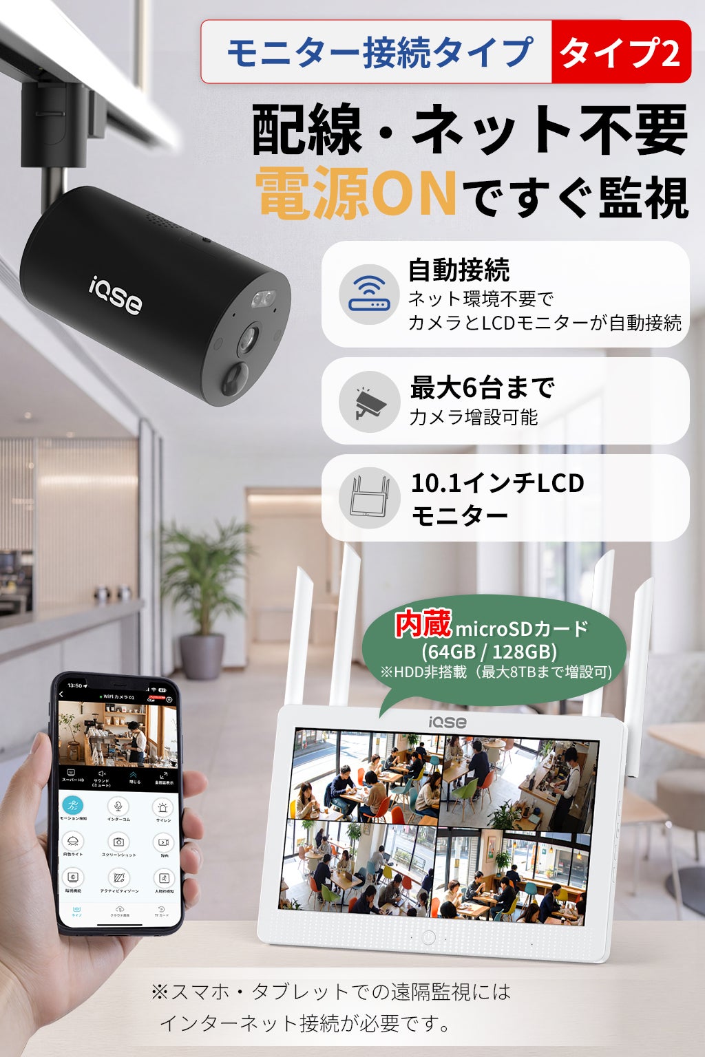 ダクトレールに付けるだけで簡単設置 配線・工事不要のワイヤレス防犯
