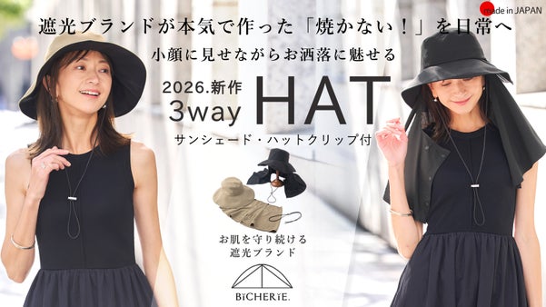 帽子と遮光のプロが本気で作る「焼かない！」を日常にするサンシェード付きハット！