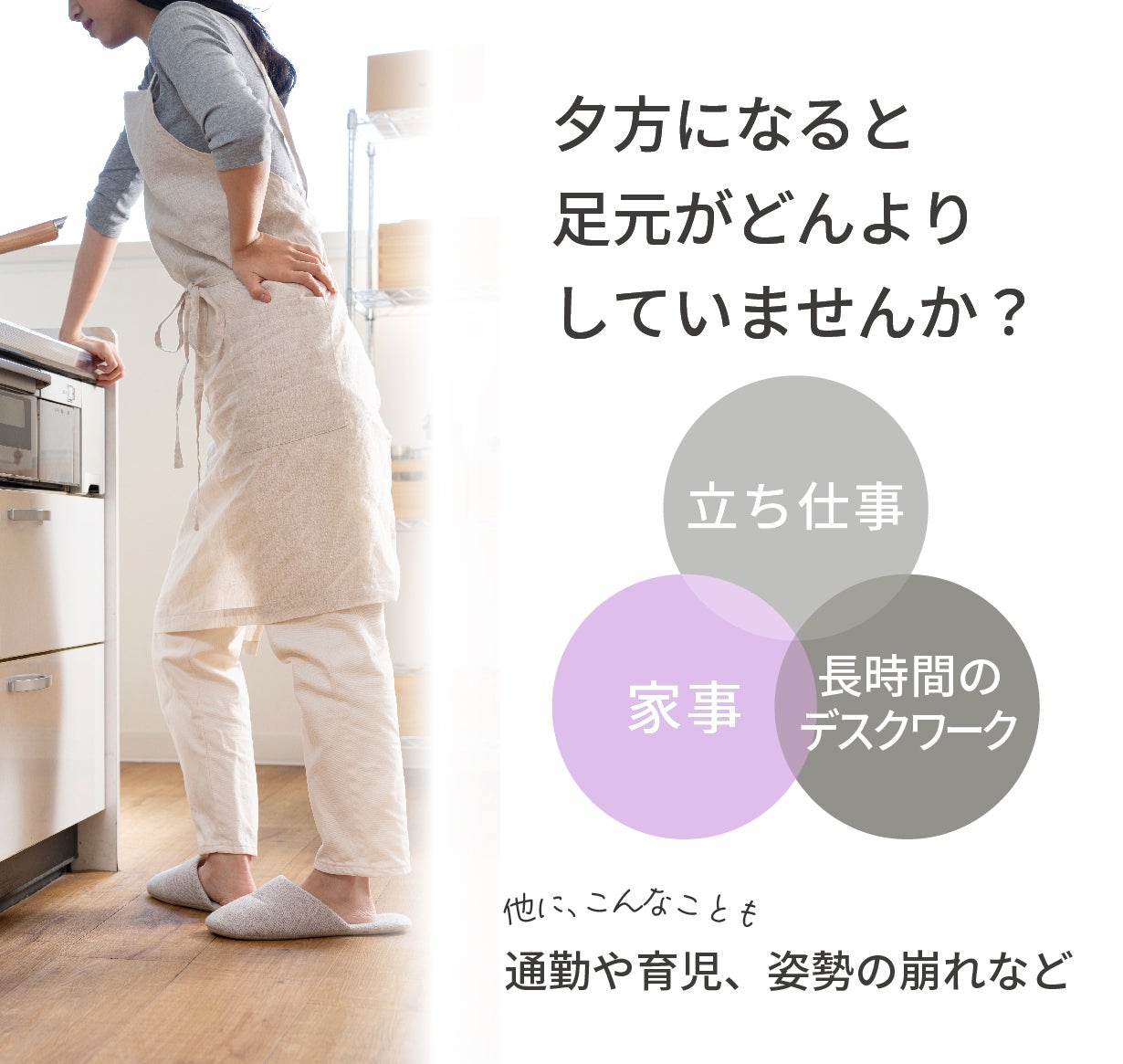 プニプニ突起で足裏からしあわせに。家事がラクになるスリッパ