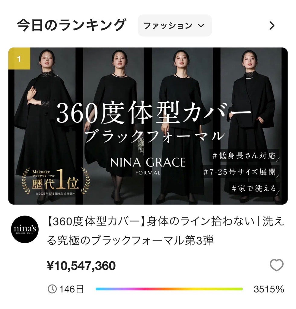 Makuake｜【360度体型カバー】身体のライン拾わない｜洗える究極の