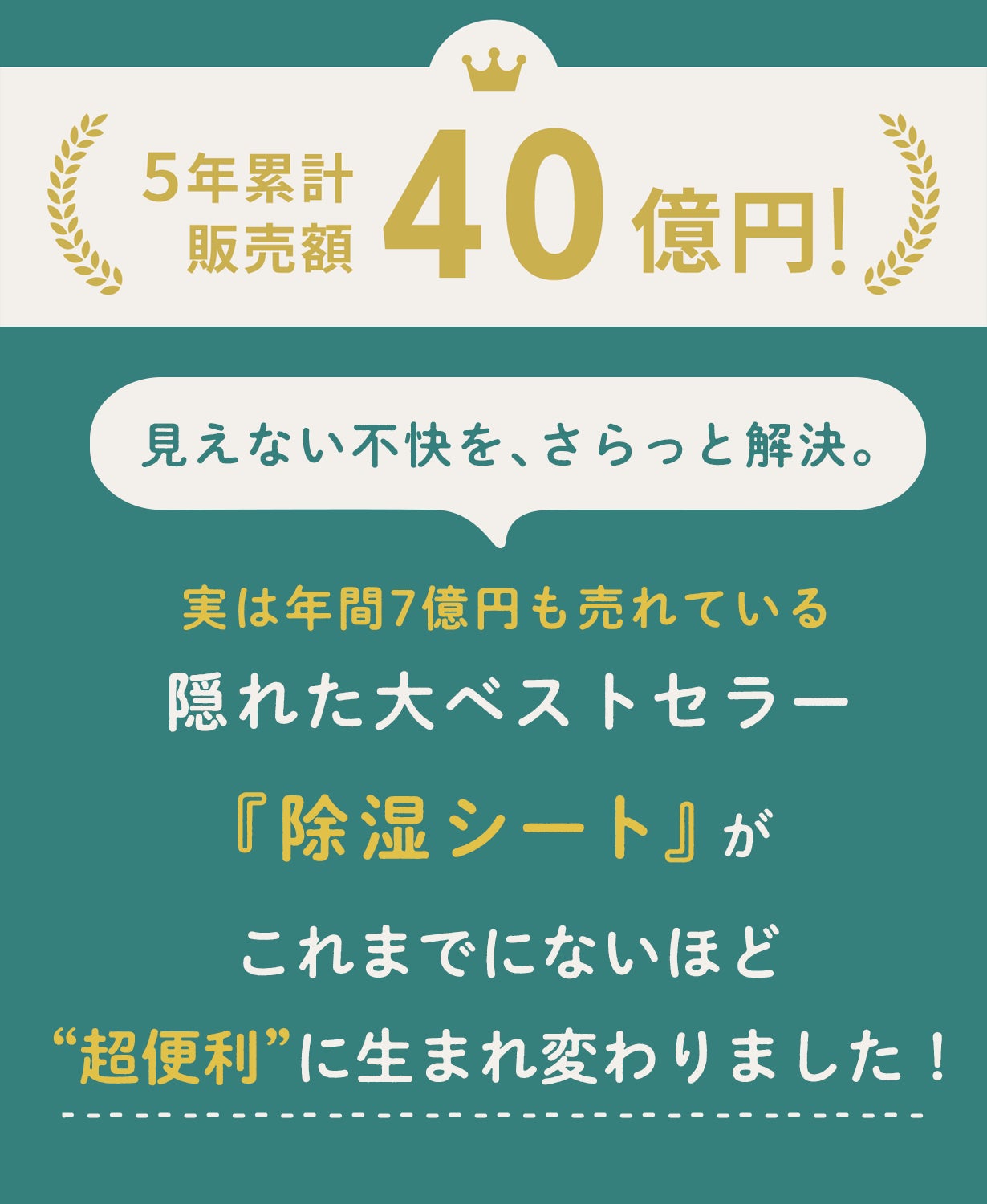 5年累計40億円！超便利なベストセラー『除湿シート』を薄く、軽く